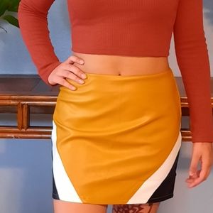 Gold leather skirt